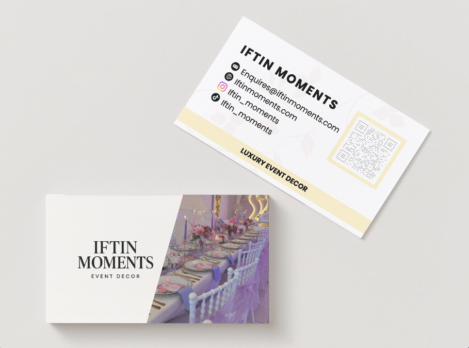 Iftin Moments Business Card Design
